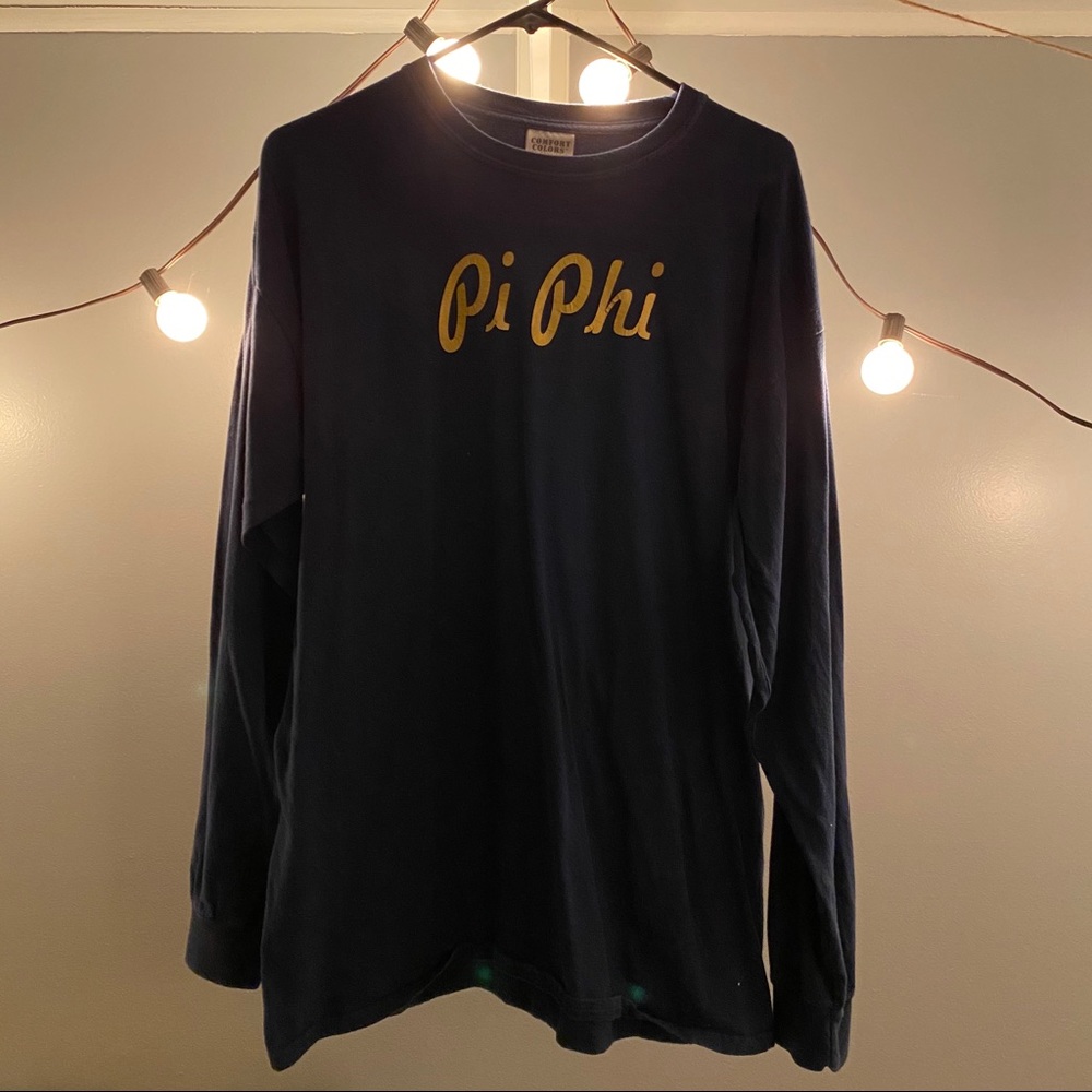 Pi Phi Navy & Gold Long Sleeve Tee